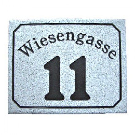 Corian Granit Design Hausnummer 15x15cm Granit Design hellgrau