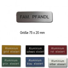 Aluminium Tür-Namensschild