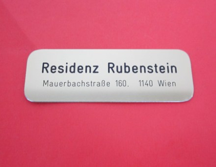 Aluminium Ansteckschild tiefgraviert silber