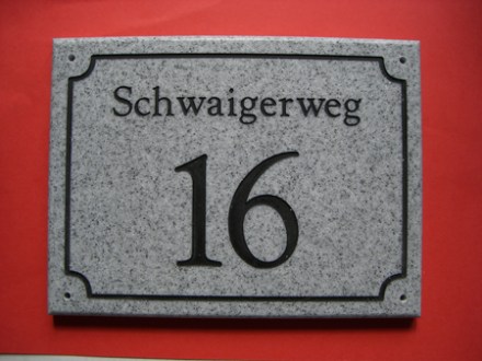 Corian Granit Design HN 25 x 20 cm Hausnummer mit Gravur. Tiefgravur
