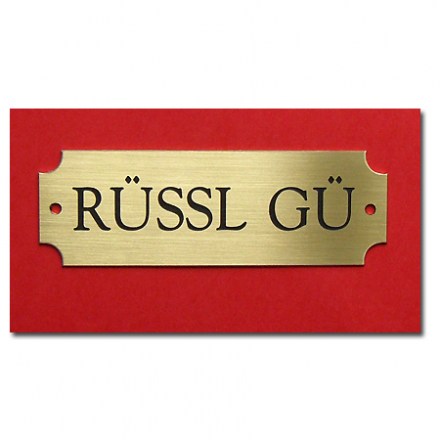 Messing satiniert Tür-Namensschild MF5 Messing satiniert Tür-Namensschild mit Gravur