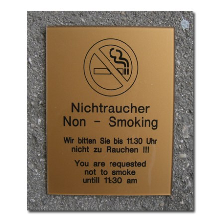 Edles Plexi Hinweisschild
