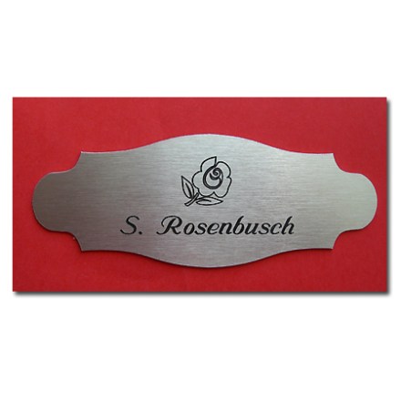 Aluminium Tür-Namensschild niro look