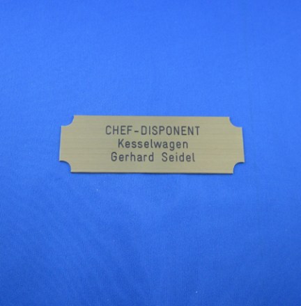 Messing satiniert Tür-Namensschild mit Gravur