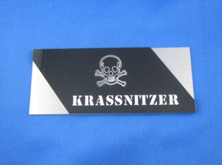 Modernes Tür-Namensschild aus Aluminium und Plexiglas