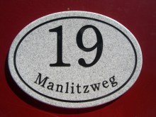 Corian Granit Design HN 28 x 20 cm Hausnummer mit Gravur. Tiefgravur