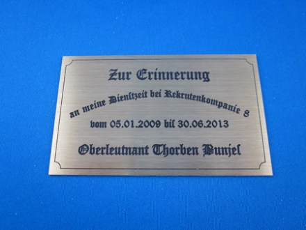 Trauer Schild tiefgraviert