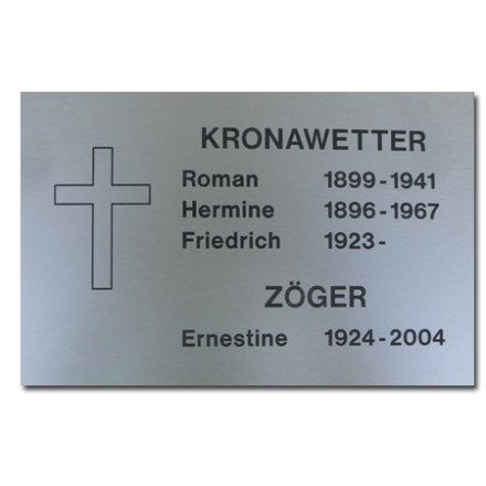 Trauerschild Kunststoff Poly Trauer Gravurschild