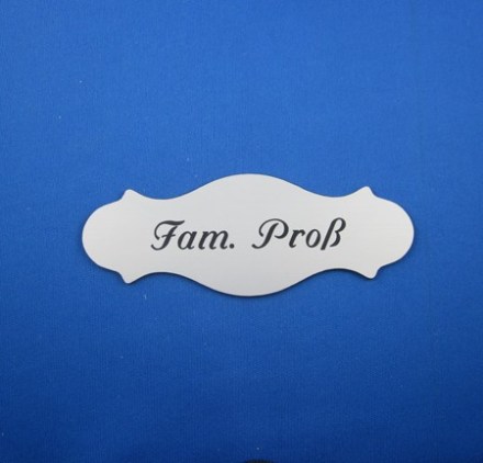 Kunststoff Tür-Namensschild PF4 Kunststoff Tür-Namensschild mit Gravur