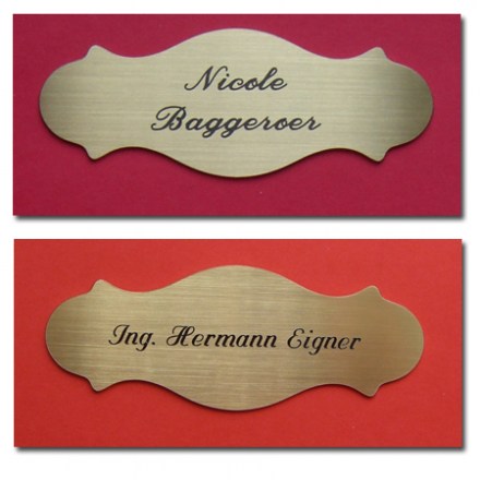 Messing Türschild graviert