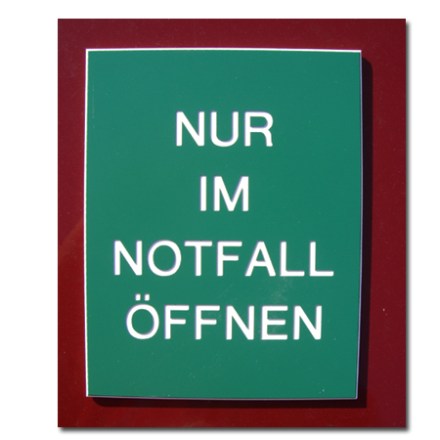 Hinweisschild Kunststoff grün