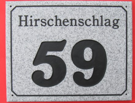 Corian Granit Design Hausnummer 28x20cm Granit Design hellgrau Hausnummer