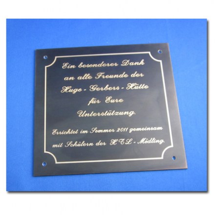 Messing Schild ANTIK  Rahmen Nr. 1 Gravur messingfärbig