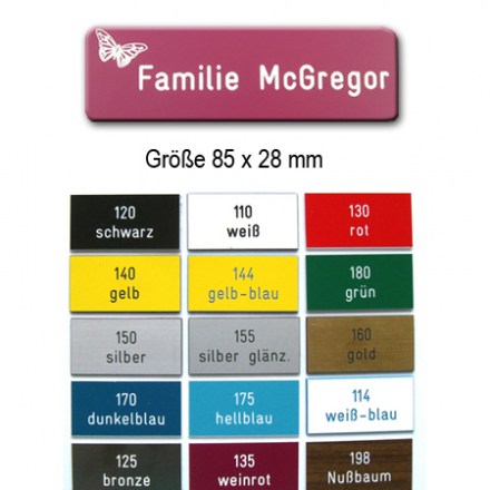 Kunststoff Tür-Namensschild P3 Kunststoff Tür-Namensschild mit Gravur