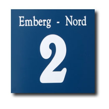 Kunststoff Hausnummer blau